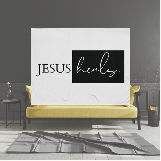 Jesus Heals Throw Blanket